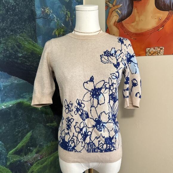 maeve x sonal nathwani floral short sleeve sweater xsmall - Picture 3 of 8